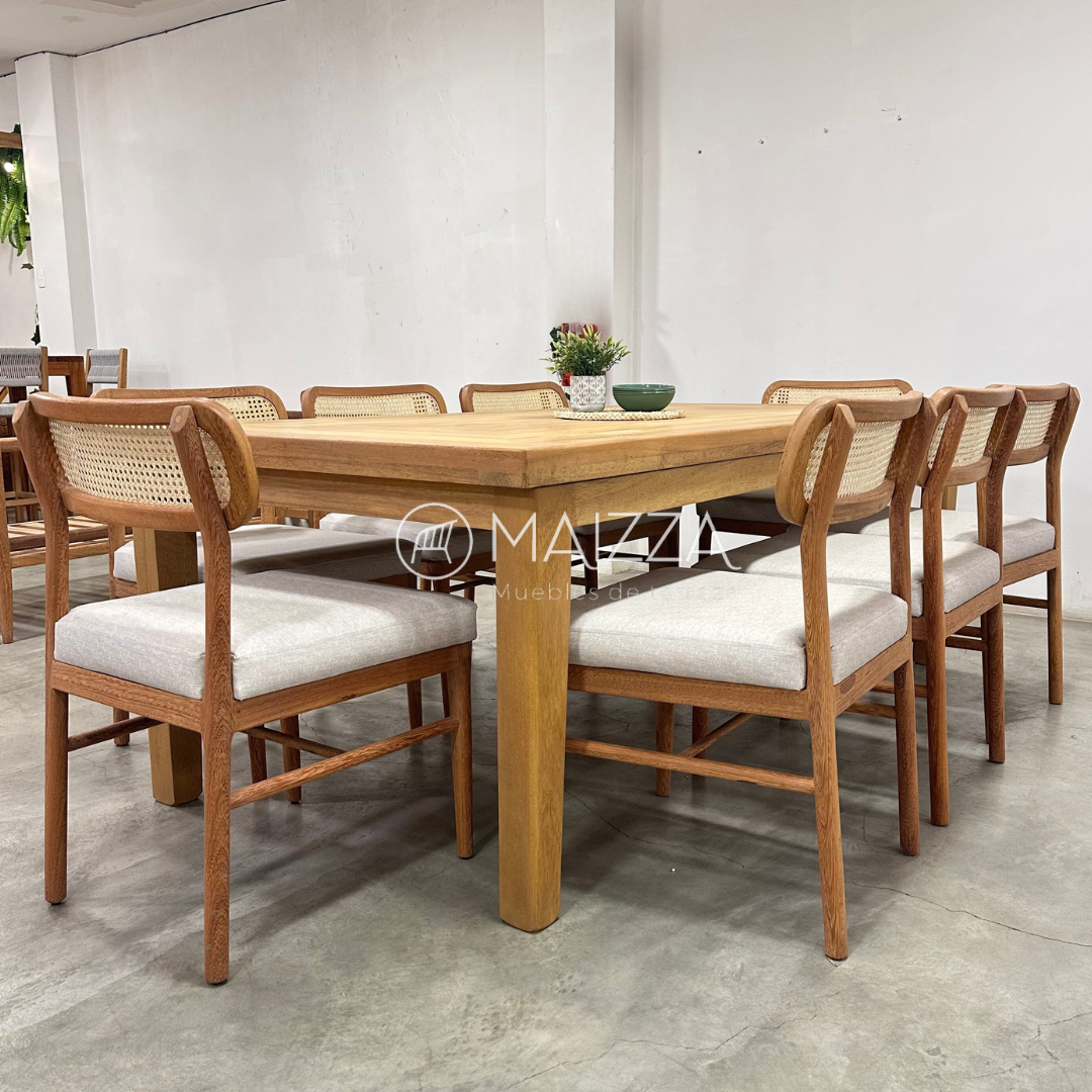 Juego de Comedor Rectangular - Modelo Roma