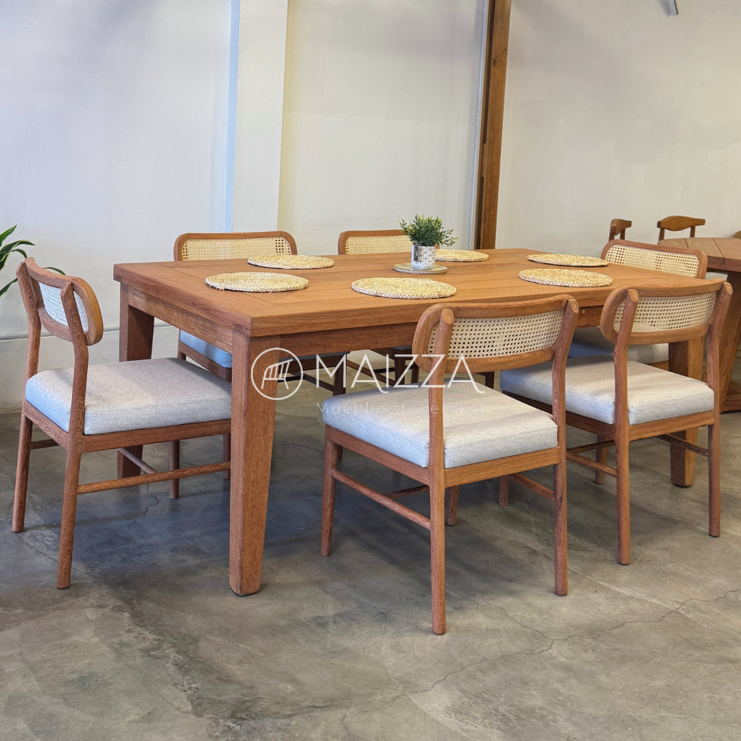 Juego de Comedor Rectangular - Modelo Roma